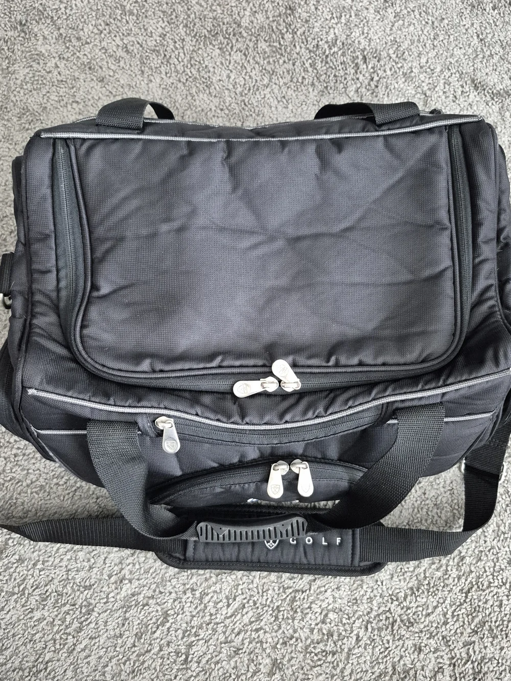 Nike Golf Miller Lite Vintage Duffle Bag Black Travel Gym Luggage Shoulder Strap
